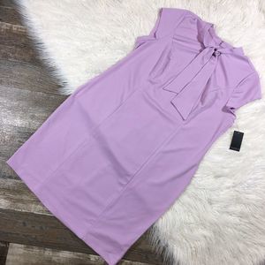 ELOQUII Tie Neck Wisteria Textured Sheath Dress